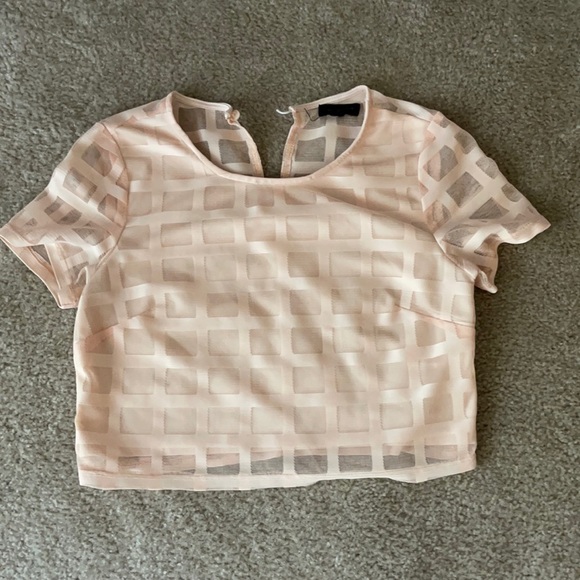 a'gaci Tops - Small blush mesh crop top